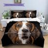Black Basset Hound Pattern Bedding Home Decoration Birthday Gift (1 * duvet cover + 2 * pillowcase, without core)
