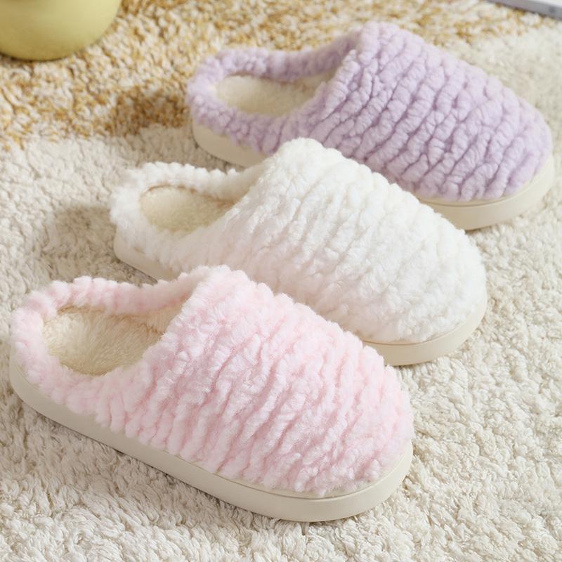 Cotton slippers women's new winter home indoor warm couple plush slippers men's autumn and winter