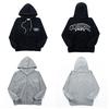 Cardigan com Zíper Vintage Alcatraz Street CRTZ para Casal com Estampa de Logo Hip-Hop Hoodie Hoodie