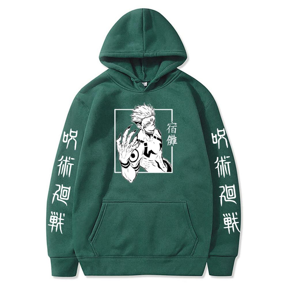 Harajuku Mikiny Unisex Jujutsu Kaisen Anime Ryomen Sukuna Grafika Potištěná Pánská Mikina s kapucí Streetwear Móda Běžná mikina