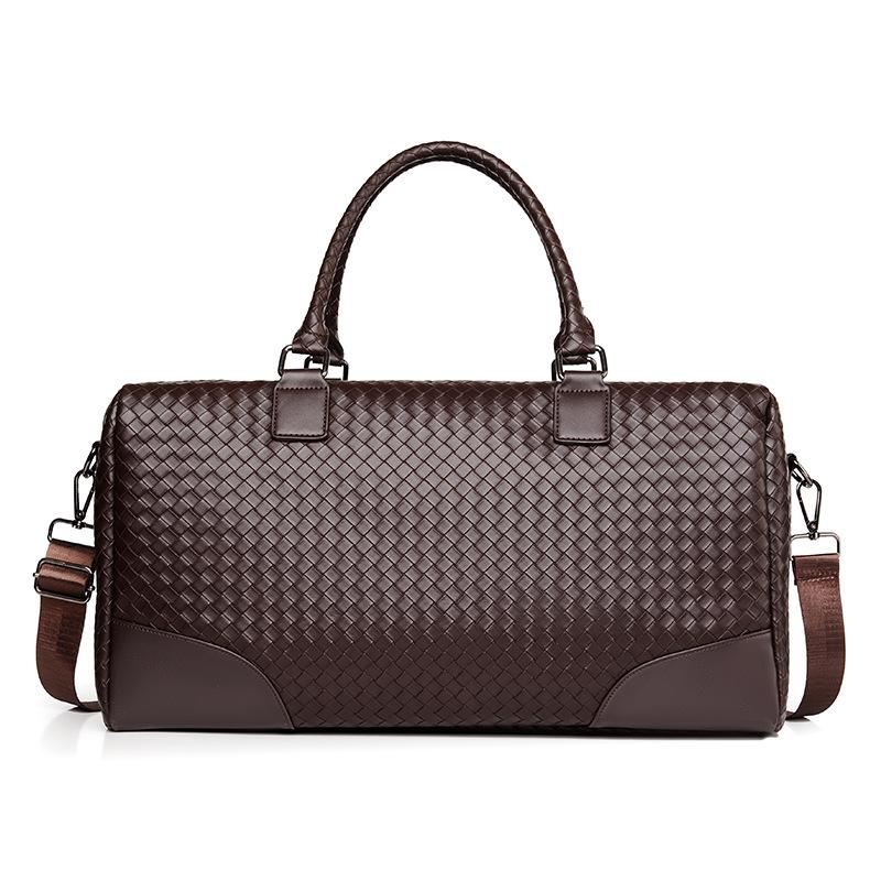 New men's hand-held woven bag, horizontal business men's bag, casual single room oblique span briefcase, simple
