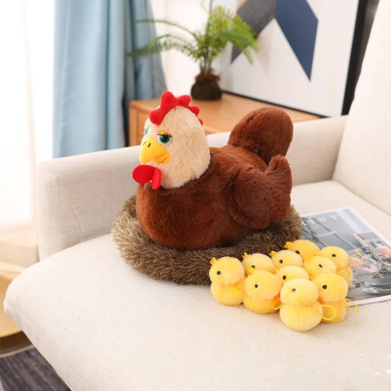 Hen Chicks Plush Stuffed Toy Interactive Education Animal Doll Birthday Gift
