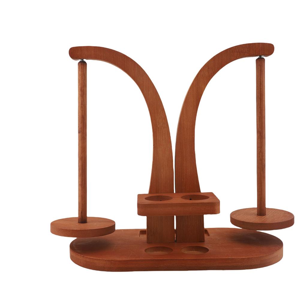 Wooden Yarn Holder for Crocheting Knitting Rotating Yarn with 2 Spindles Double Yarn Holder Stand