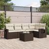 VidaXL Salon de Jardin avec Coussins 6 pcs, Canapés de Terrasse, Ensemble de Meubles de Patio, Mobilier d'Extérieur, Marron 3220142