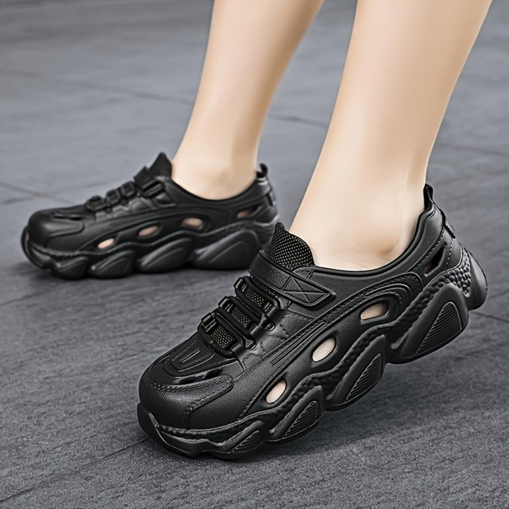 Béžové boty s dřevěnou podrážkou EVA – pohodlné, lehké, prodyšné, voděodolné běžné boty se silnou podrážkou pro všechna roční období, snadno se čistí, roztomilé boty