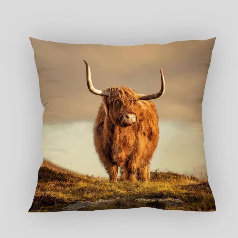 Highland Cow Pillow Cover Customize Pillowcase Modern Home Decorative Pillow Case For Living Room 45X45cm,40X40cm