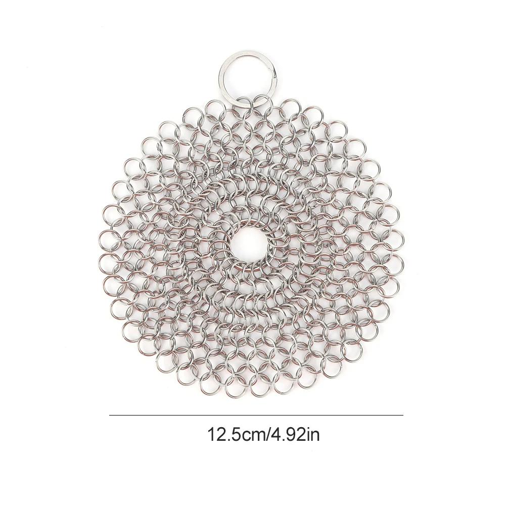 Cast Iron Cleaner with Hanging Ring Cast Iron Scrubber Stainless Steel Pot Pans Cleaning Scrubber for Griddle Skillet Dutch Oven
