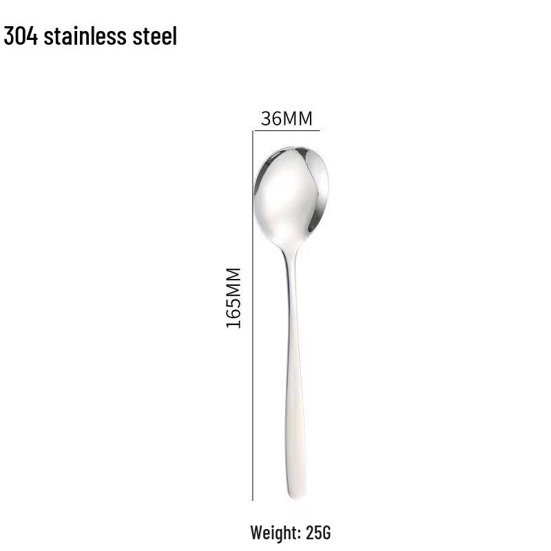 304 Stainless Steel Korean Style Tableware: Soup Spoon, Table Fork, Coffee Stirring Spoon, Long-Handle Thickened Spoon & Fork.