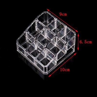 Clear Acrylic 9 Lipstick Holder Display Cosmetic Organizer Makeup Case Storage