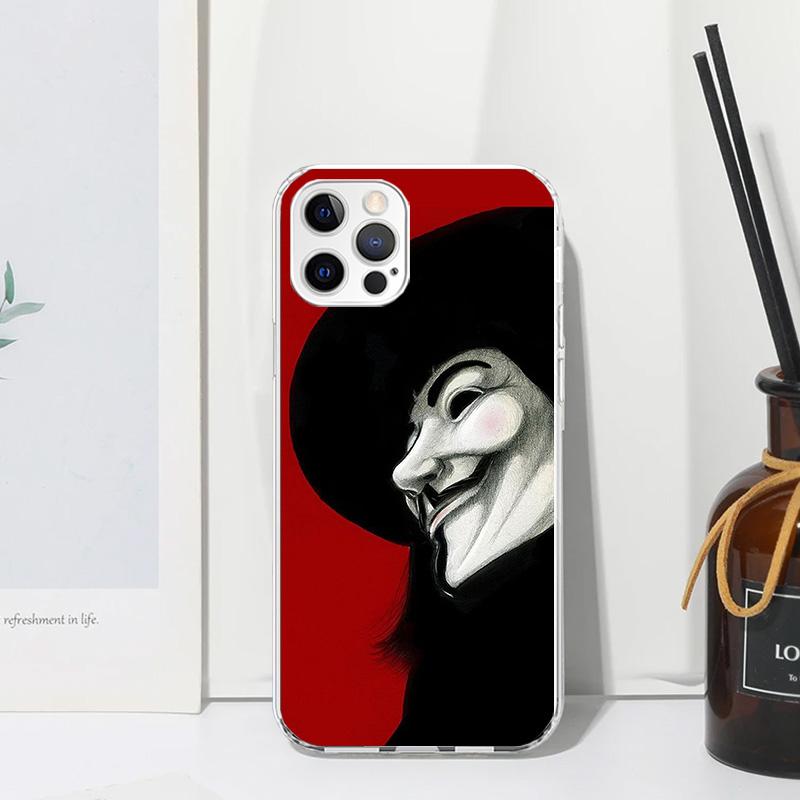 Anonymous V Mask Phone Case For Iphone 17 Air 16 15 Plus 16E 14 Pro Max 13 Mini 12 11 7 8 SE Fundas Soft Back Cover 17 Air 16 15