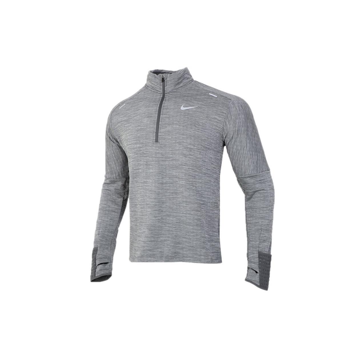 Men s Nike Sphere Dri-FIT Half Zipper Fleece Stay Warm Running Training Long Sleeves Pullover Gray CU6088-068 L