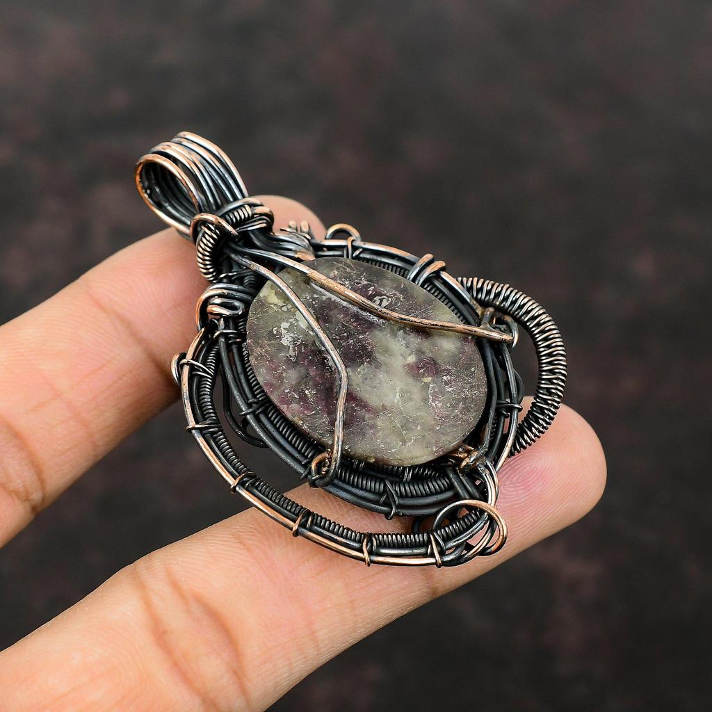 Pink Tourmaline Pendant Copper Wire Wrapped Pendant Handmade Jewelry Gemstone Pendant Copper Wire Jewelry Unique Design Pendant Wedding Gift
