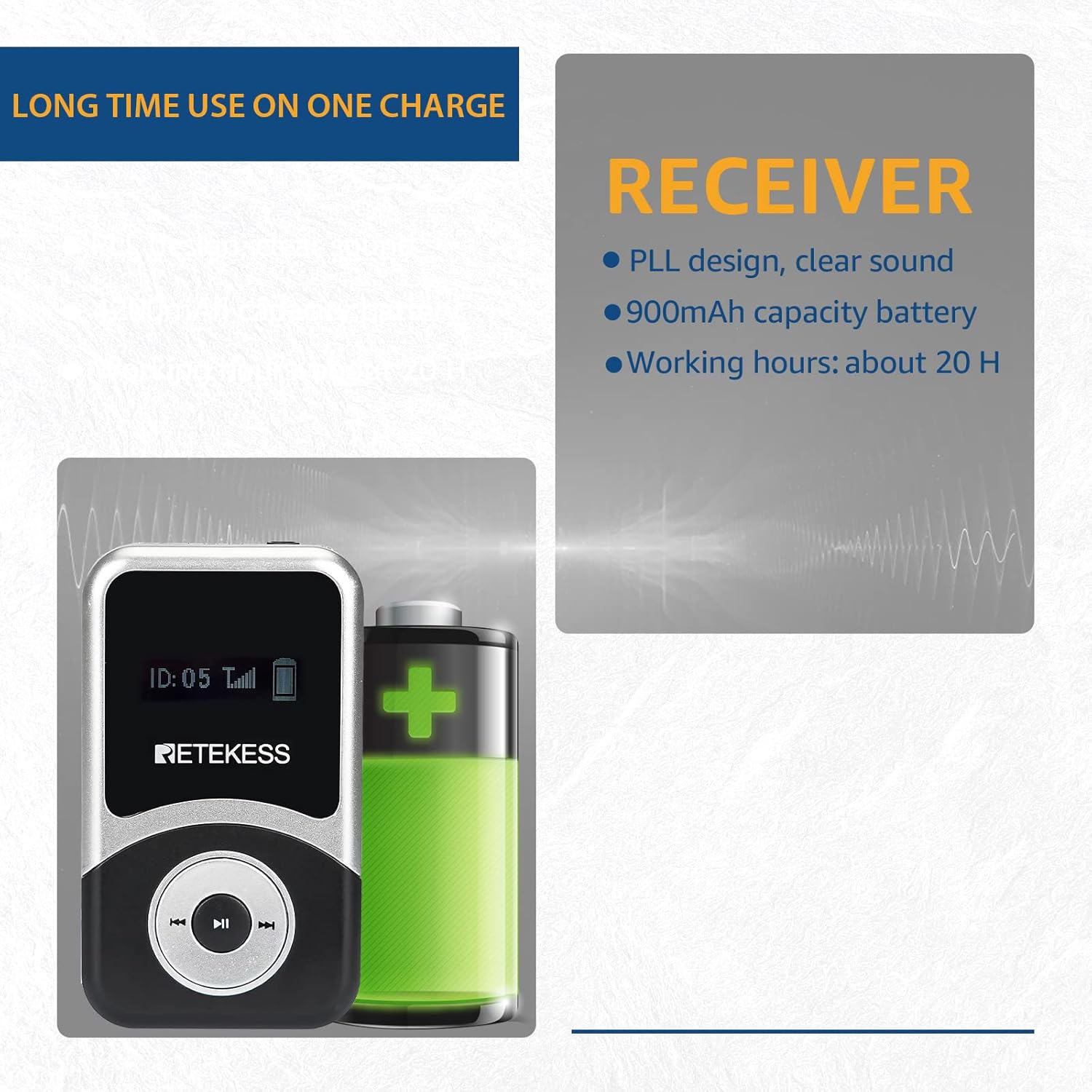 

Retekess T131S Upgrade Tour Guide System Wireless, New Version of T131, Simultaneous Translation Equipment, Universal Earphone for Both Ears, 328ft,