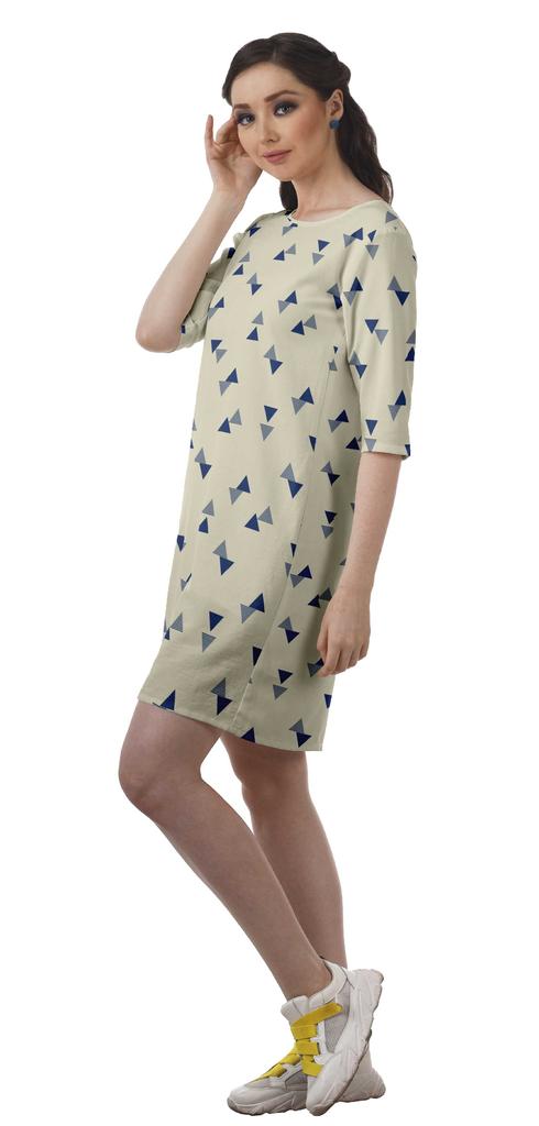 Moomaya Printed 3 4 Sleeve Winter Dresses For Women Scoop Neck Short Swing