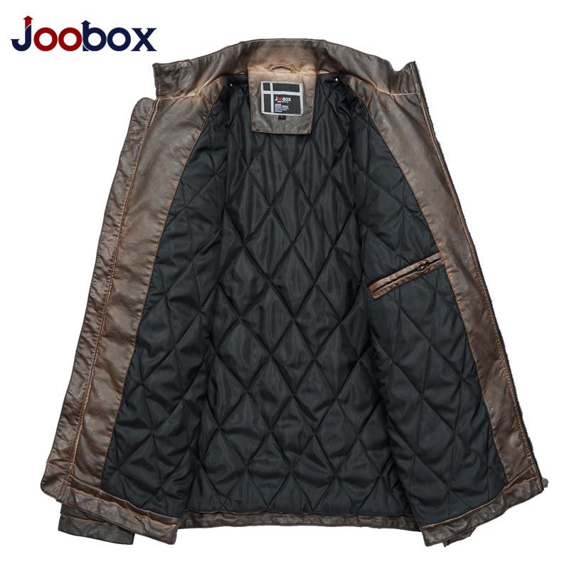 Geci de Piele pentru Bărbați Iarnă Vintage Palton Motocicletă Guler Înalt Buzunare Paltoane Îmbrăcăminte Exterioară Calitate Înaltă