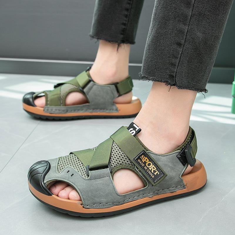 New Men's Black Green Summer Mesh Mix Soft Hole Clogs Sandals Trendy Slipper Garden Beach Shoes Hombre Footwear