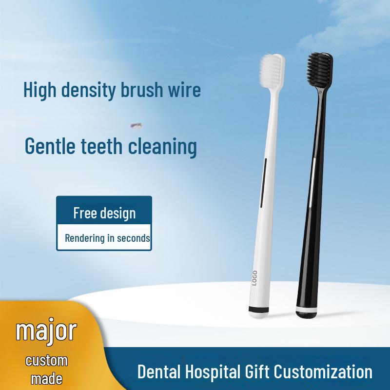 Custom Logo Soft Bristle Toothbrush - Dental Clinic Promotional Gift