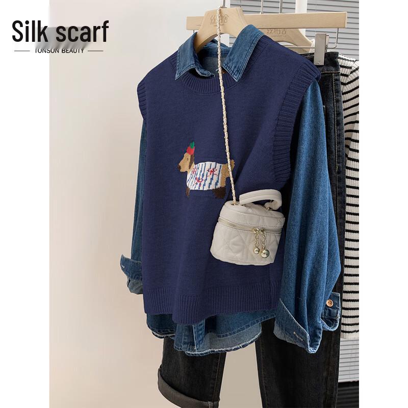 

Женский мультяшный вязаный жилет One Size