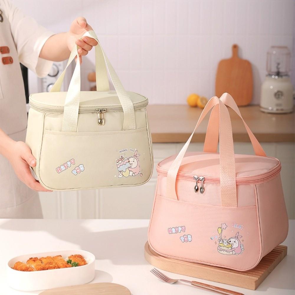 Waterproof Insulated Thermal Bag Cute Picnic Handbag Fashion Cartoon Lunch Bag Men Women