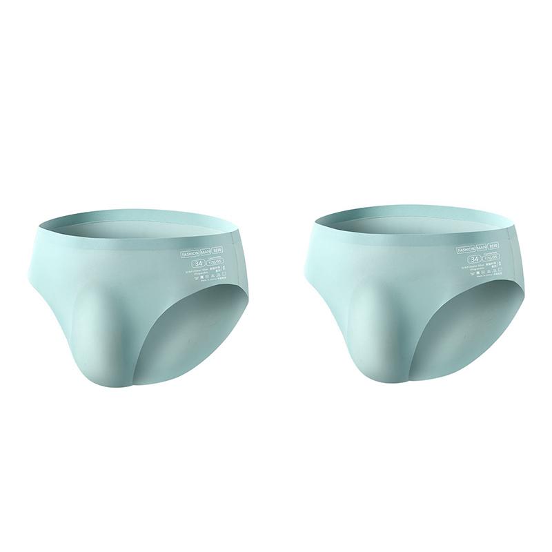 

2 шт. Мужские бесшовные трусы из ледяного шелка, ультратонкие, сексуальные, быстросохнущие, дышащее мужское нижнее белье 3XL