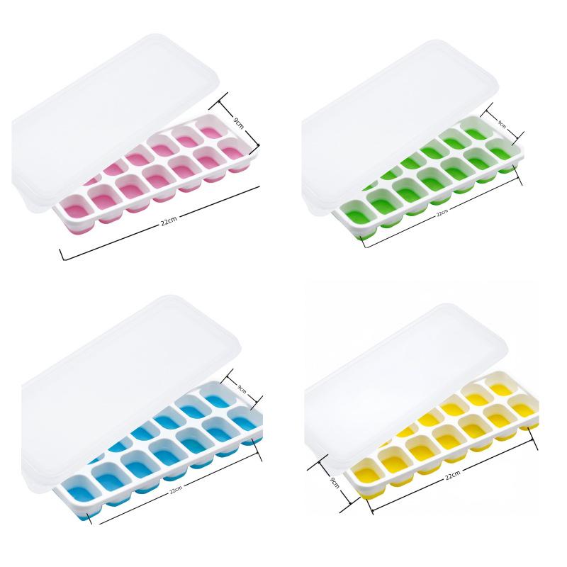 Cross-Border Ice Cube Tray - 14 Grids with Lid, Large Capacity Mold for Household Ice Storage