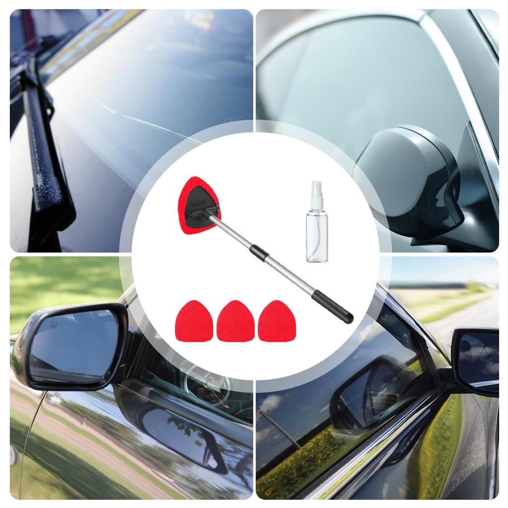 Car Windshield Cleaner Interior Long Handle Windscreen Cleaner Kit for Windows Mirrors  Extendable Windshield Cleaning Tool