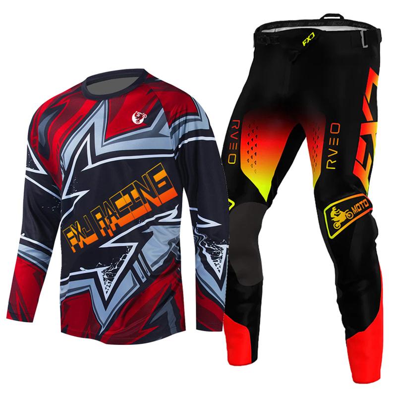 Set di abbigliamento da motocross per bambini 4 5 6 7 8 9 10 11 12 13 anni Ragazzi Bambino Motociclista Ragazzo Ragazza Maglia Pantaloni Kit tuta da corsa Fuoristrada Enduro MX MTB
