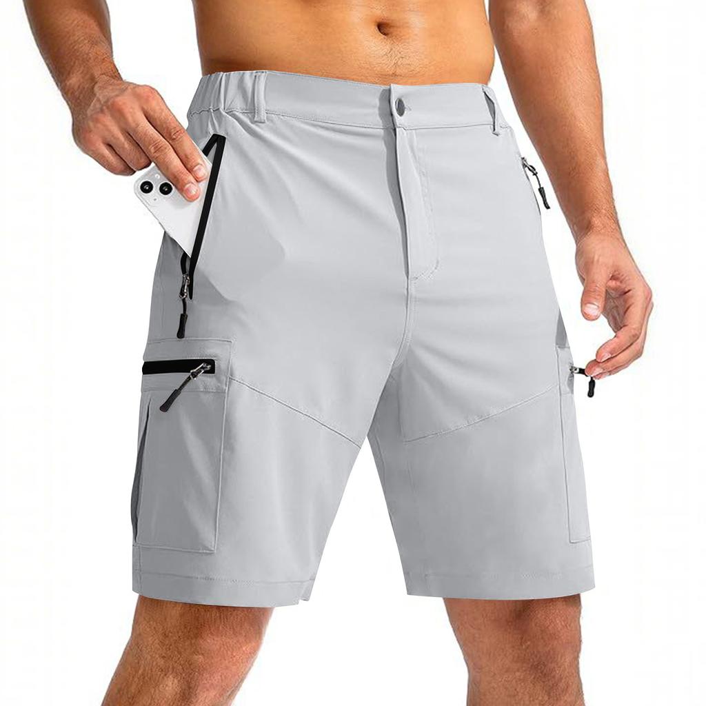 Herrgolfshorts med flera fickor, Elastisk midja, Casual klänningsshorts för sommaren