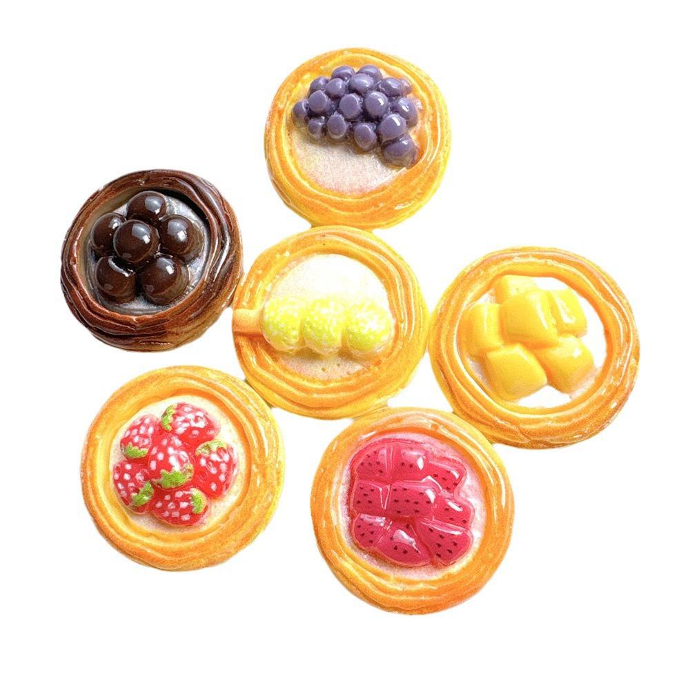 Miniature Fruit Tart Resin Accessories: Cream Glue, DIY Water Cup, Hairpin, Headband, Pendant Ornaments, Shoe Decoration.