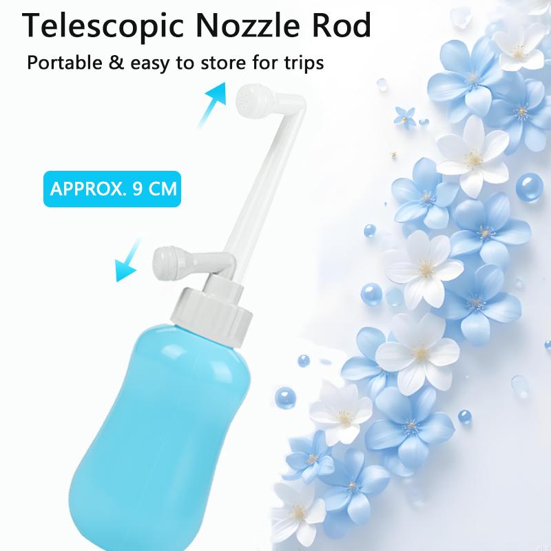 Portable Non Electric Bidet | Leak Free Handheld Travel Bidet Peri Bottle Angled Nozzle Sprayer 360ml Capacity | Toilet Use