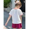 Korean Style Kidsren's Clothing Summer New Style 2026 Kidsren's Pure Cotton Short-Sleeved T-Shirt Cartoon Round Neck Pullover Girls' Clothes