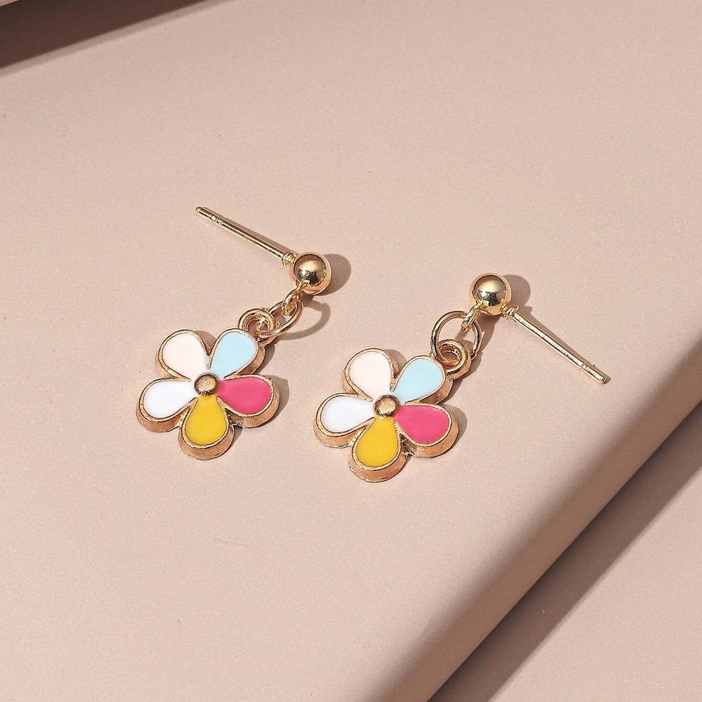 Violet Fashion Popular Multi-color Flower Earrings, Simple Personalized Women's Style