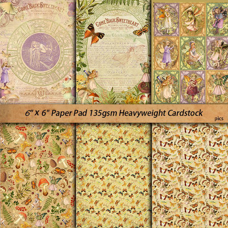 Retro Plant Sprite Pattern Journal Decoration Paper - 6 Sheets