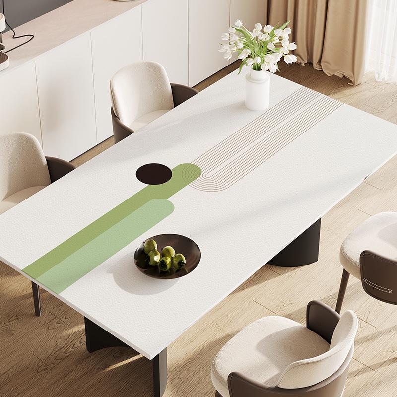 Dining Table Mat Oil-Proof And Waterproof Coffee Table Tablecloth Table Mat Light Luxury Advanced Sense Leave-In Tablecloth Desktop Pvc Protective Mat