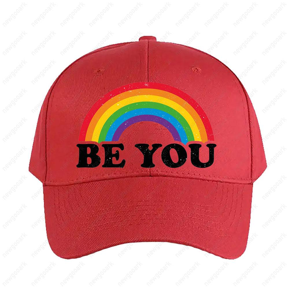 LGBTQ Gay Pride Rainbow Flag Proud Ally Queer Retro Cap Women Unisex Adult Casual Adjustable Printed Baseball Caps Trucker Cap