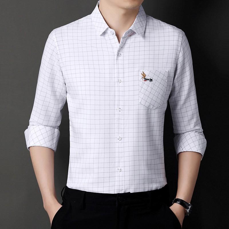 Весенняя новая рубашка для мужчин среднего возраста с квадратным воротником — фото 7