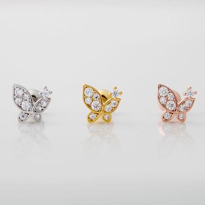 Kies een van de drie soorten Petit Fly pins, chirurgische piercing kubisch