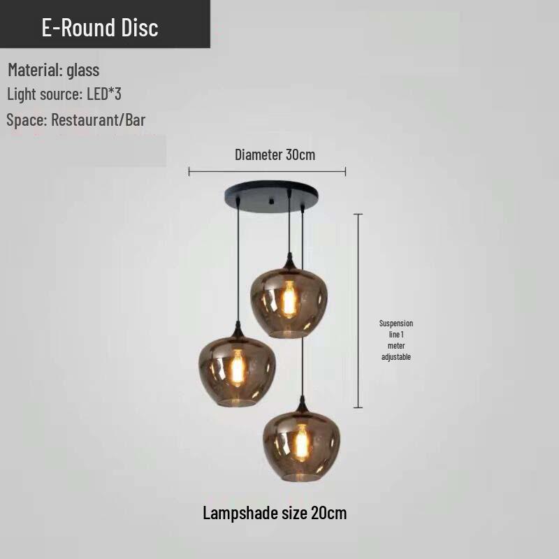 Modern Multi-Head Glass Chandelier Pendant for Dining Room