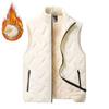 Men's Lamb Velvet Vest for Autumn and Winter Plus Velvet Thickened Warm Cotton Jacket Vest Stand Collar Horse Clip Vest Jacket
