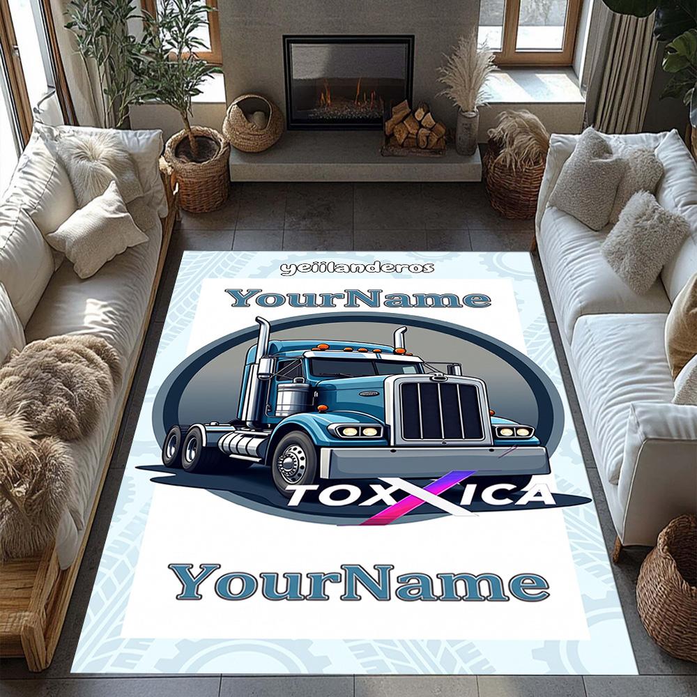 Peterbilt Heavy Trucks Customize Text Carpet Perfect for Hallway Kitchen Dormitory Balcony Antislip Carpet Office Home Decor Birthday/Christmas Gift