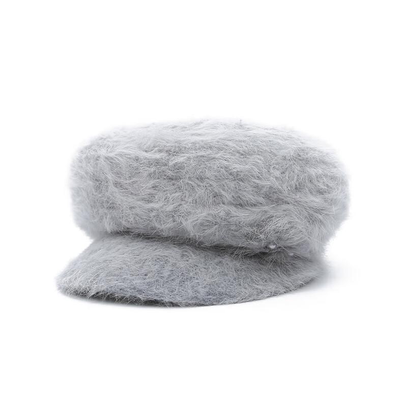 

ZHENYUEQI Women s Winter Rabbit Fur Knitted Peaked Beret Hat