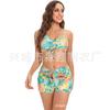 Women S Split Swimsuit Tie Side Bikini Briefs Floral Print Female Swimwear