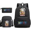 One Piece Luffy Anime Print Student Backpack Set 3 In 1 School Bag for Boys Girls with Pencil Case Tote Shoulder Bag