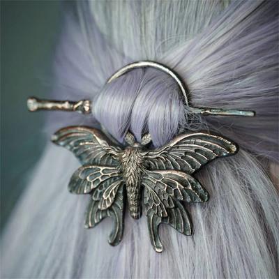 Neue Gothic Retro Kuh Schädel Skelett Mondstein Haar Clips Haarnadeln für Frauen Mode Hirschhorn Haar Stick Haar Styling Werkzeuge