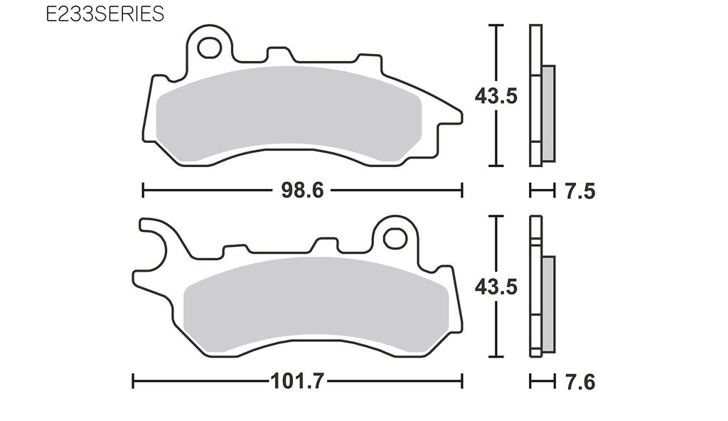 KITACO SBS Brake Pad for Street E233 PCX(JF81), PCX150(KF30) 777-0233000