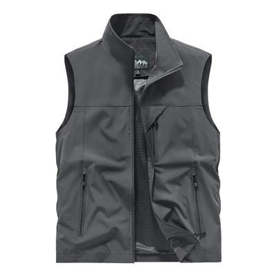 Vīriešu liela izmēra Softshell vēja necaurlaidīgas vestes vasaras veste elpojoša sporta veste ar rāvējslēdzēju