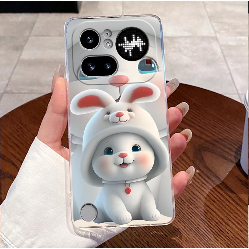 Für Nothing Phone 4a Pro Hülle Klar Luxus Niedlich Liebes Hase Lustig TPU Weiches Silikon Rückseite Für Nothing Phone4A Pro Gehäuse