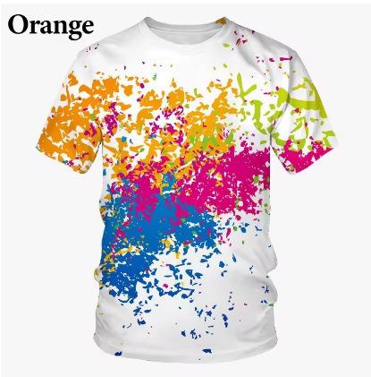 Fashion Women's T-Shirt Summer New Graffiti 3D Printed T-Shirt Color Spray Fashion Art Art Design Wide Short Sleeve Top