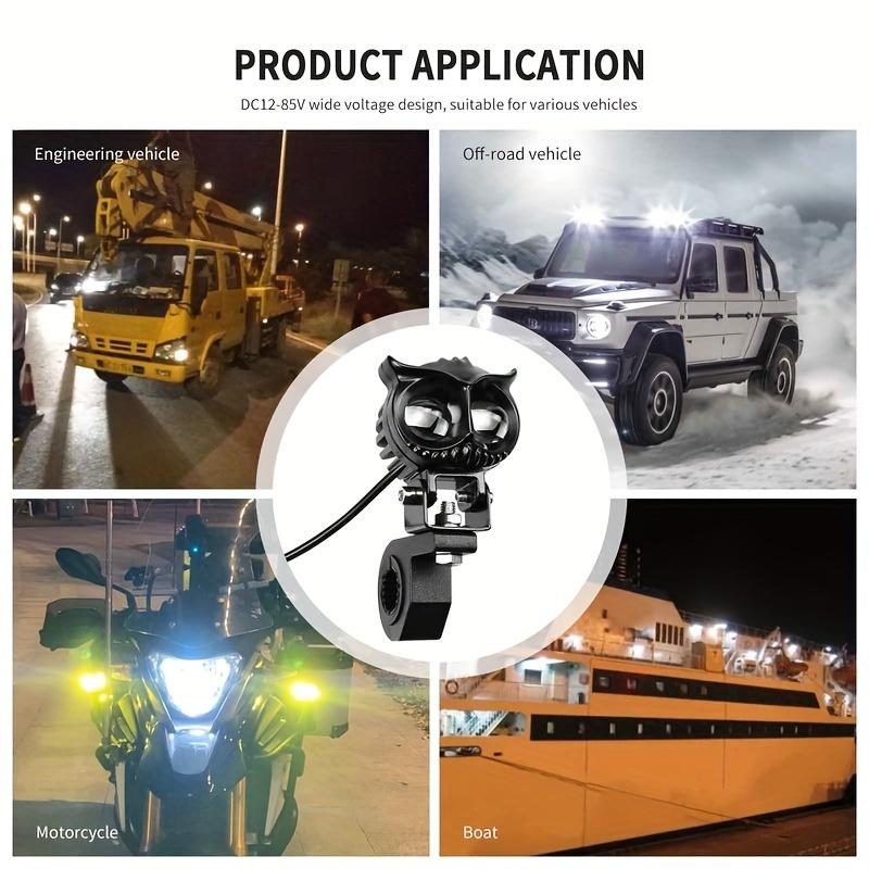 2pcs Dual Color Led Motorcycle Owl Auxiliary Lamp Auxiliary Spot Lights Driving Light For Motorcycle Bike Car