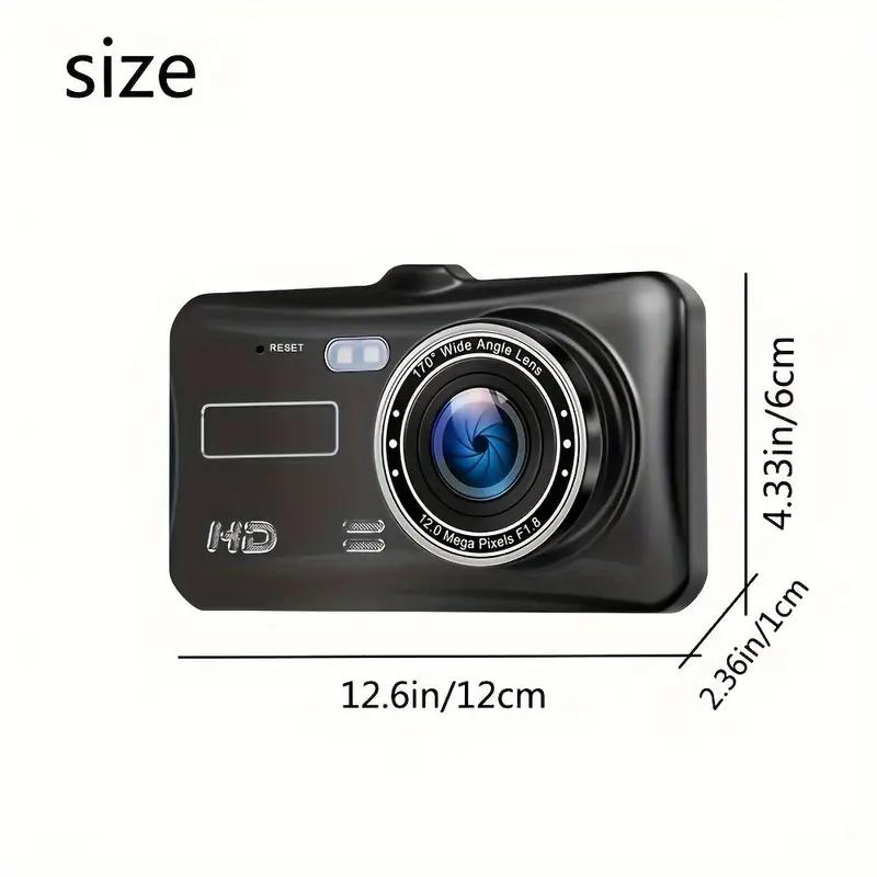 HD 1080P 4"Touch Screen IPS Dash Cam Front and Rear Camera CAR DVR Vehicle Black Box Night Vision Driver Video Recorder
